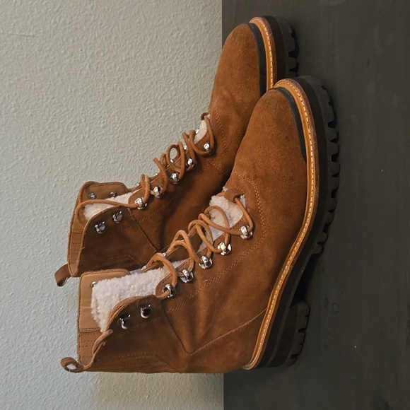 Marc Fisher Brown Lace up Boots Size 8 - Picture 2 of 9